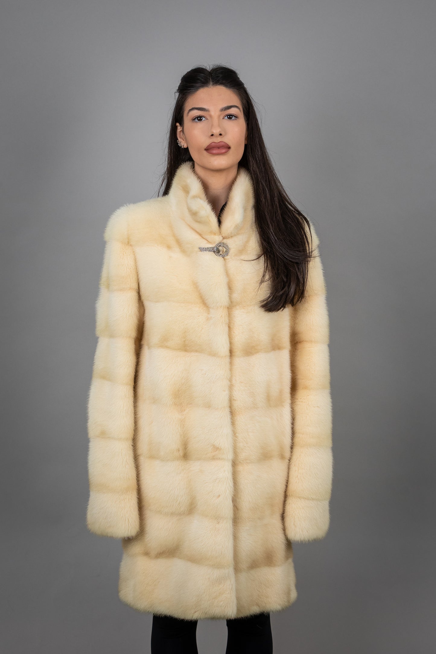 Beige Mink Fur Coat