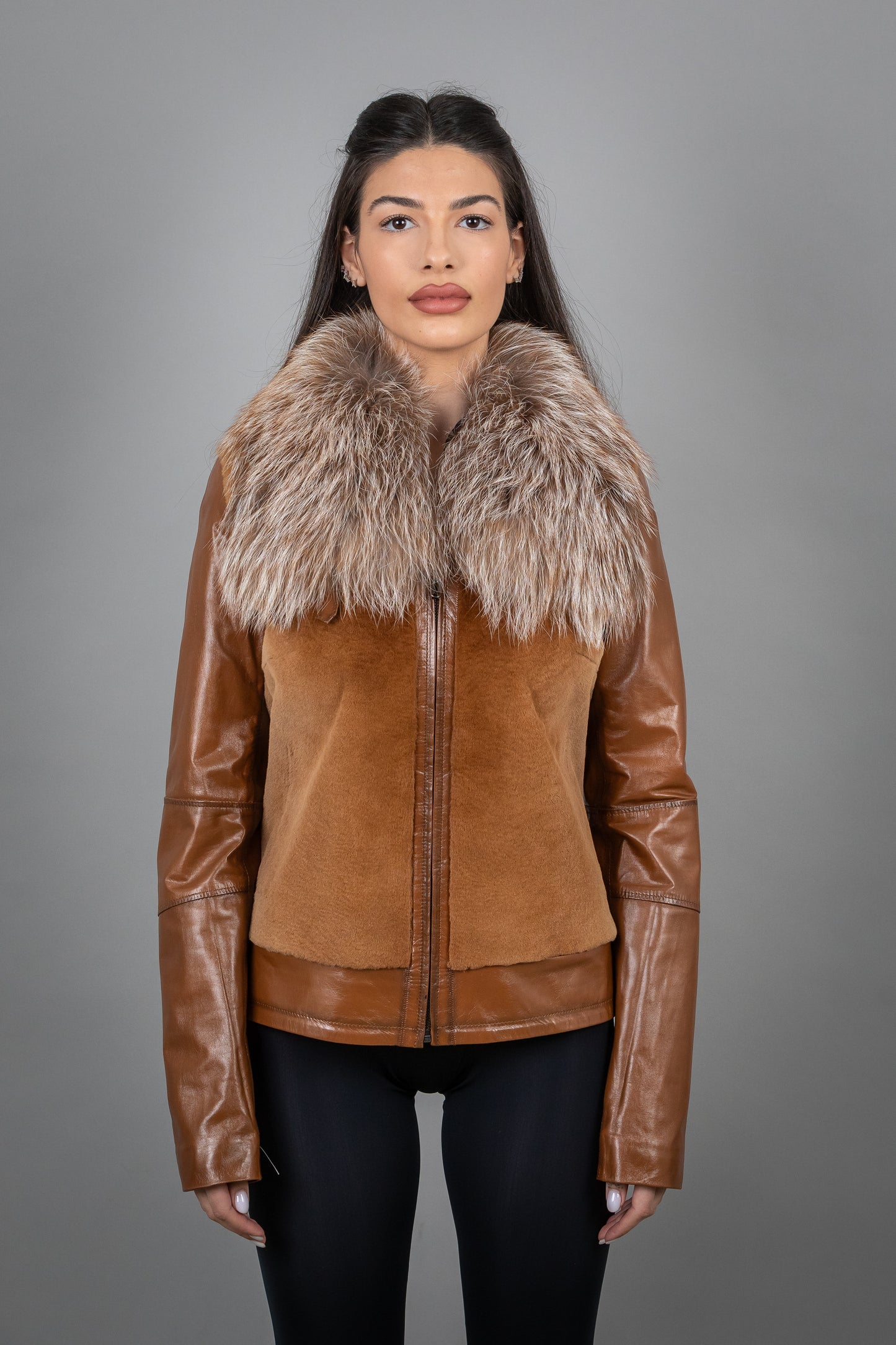 Kangaroo Calf And Fox Leather and Fur Jacket