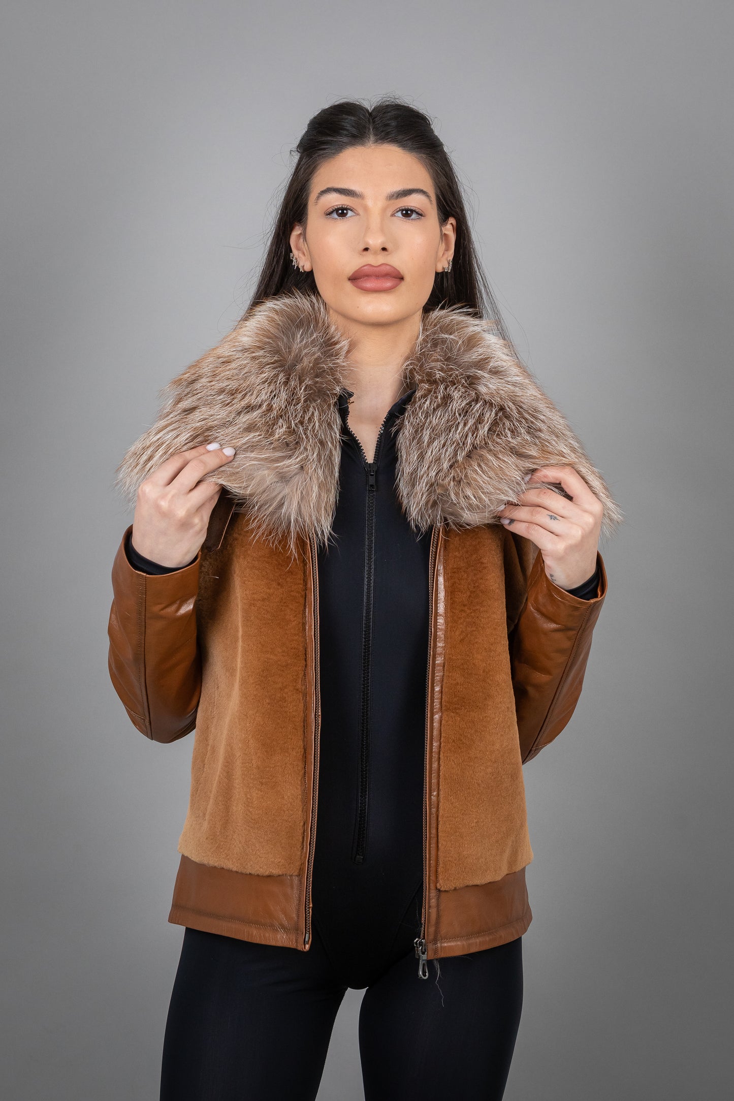 Kangaroo Calf And Fox Leather and Fur Jacket