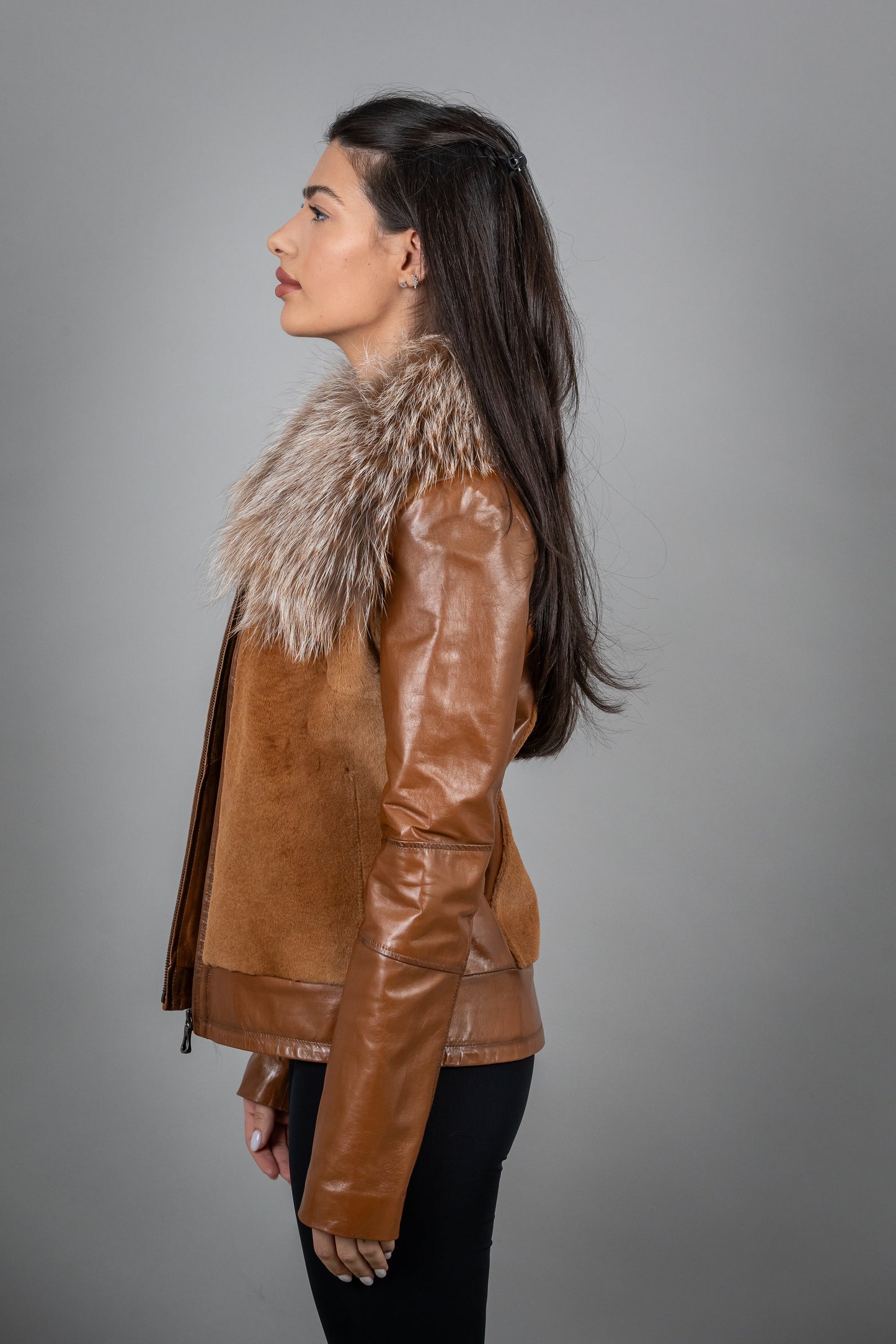 Kangaroo Calf And Fox Leather and Fur Jacket