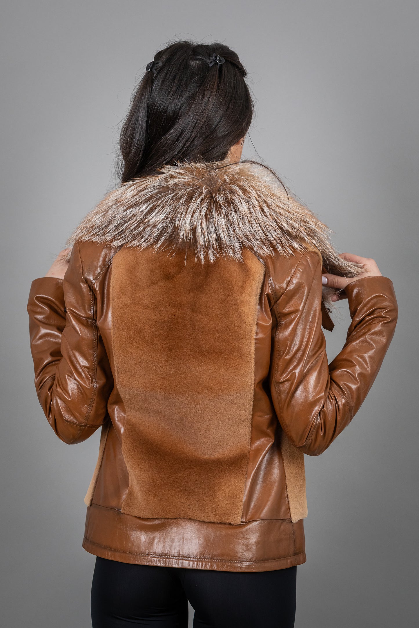 Kangaroo Calf And Fox Leather and Fur Jacket