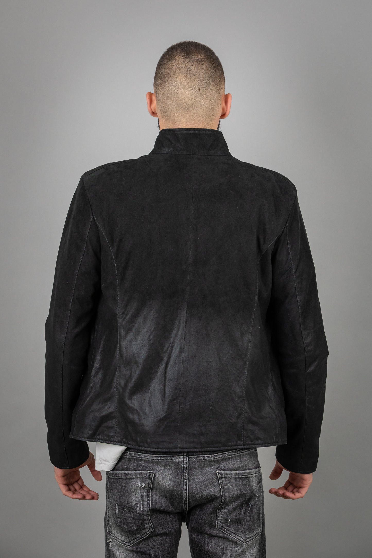 Faded Suede (Velour) Lamb Leather Jacket