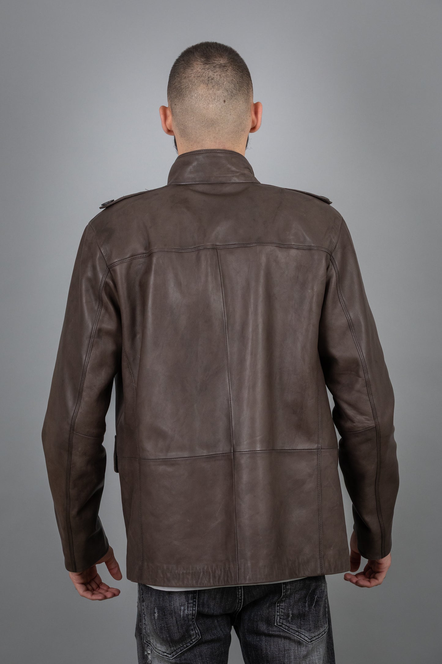 Brown Calf Leather Jacket