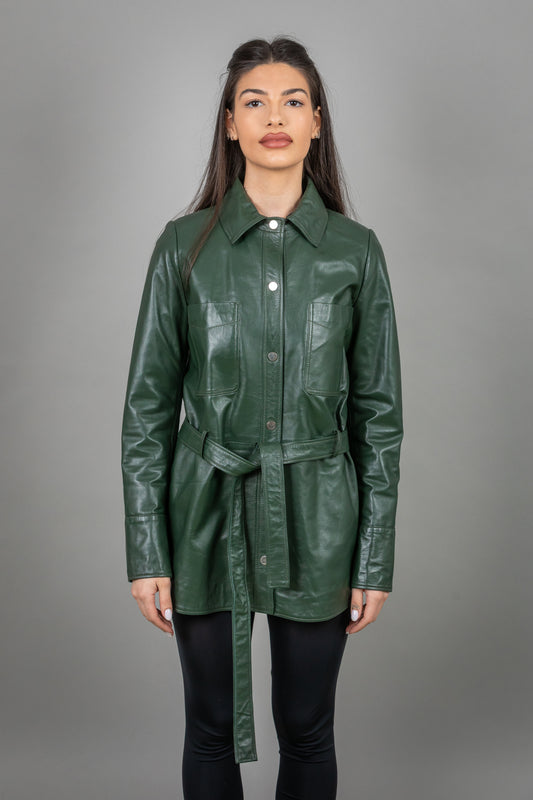 Lamb Leather Shirt Jacket