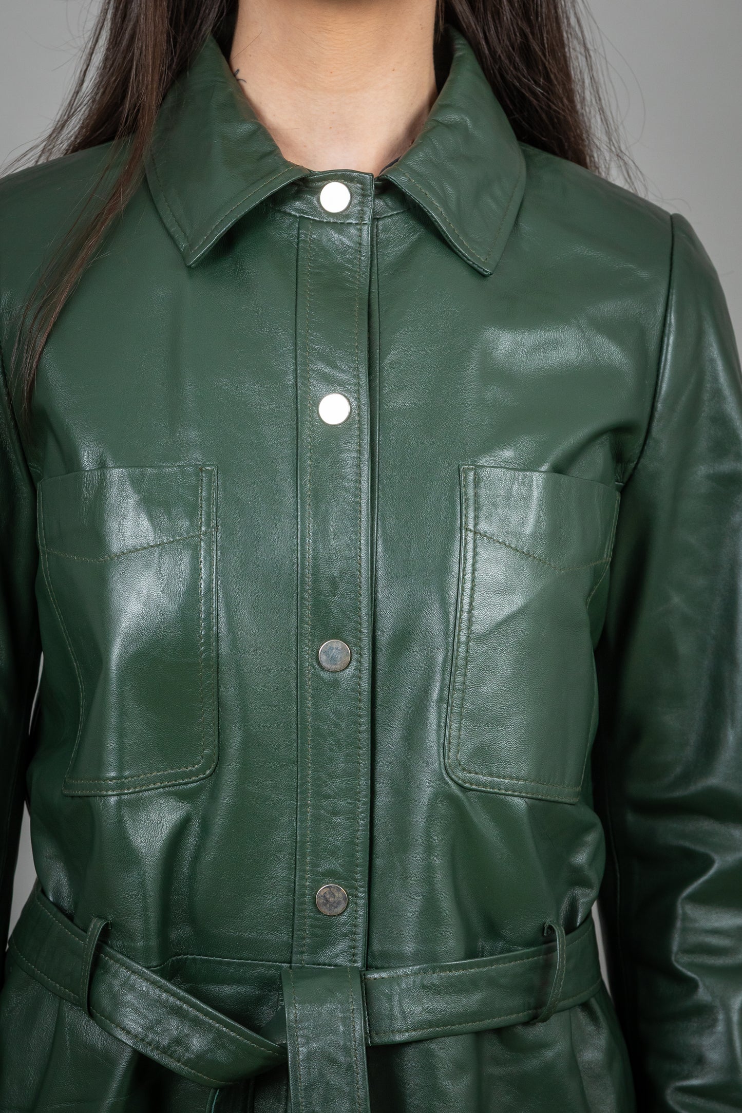 Lamb Leather Shirt Jacket
