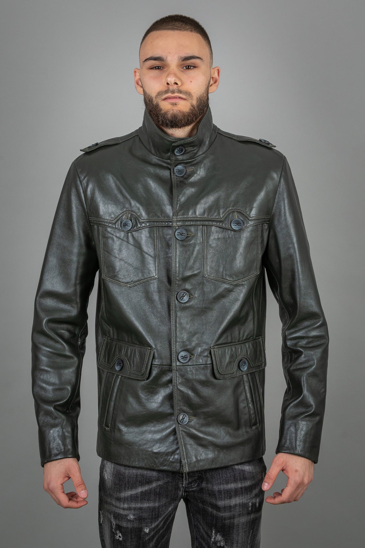 Brown Calf Leather Jacket