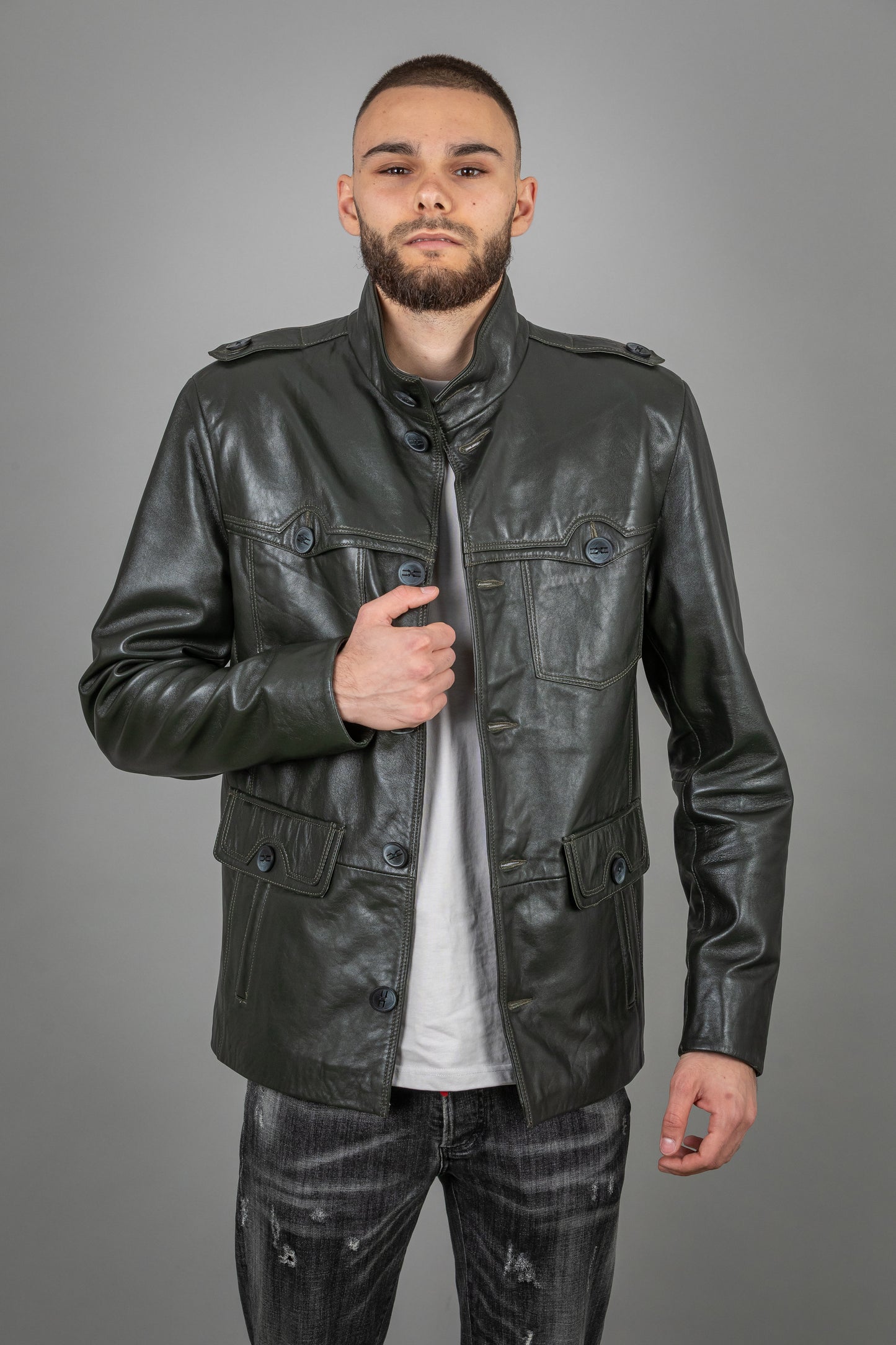 Brown Calf Leather Jacket