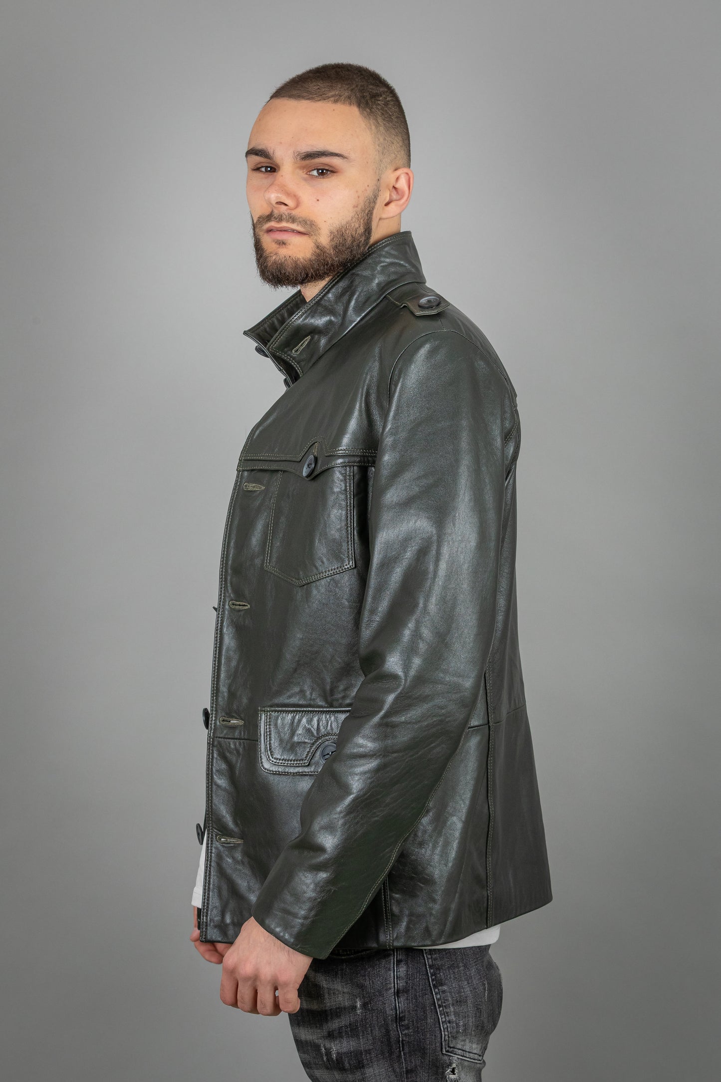 Brown Calf Leather Jacket
