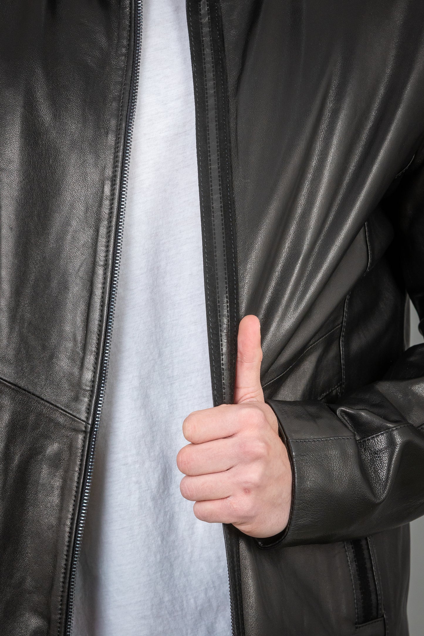 Calf Leather Jacket With Suede Elements