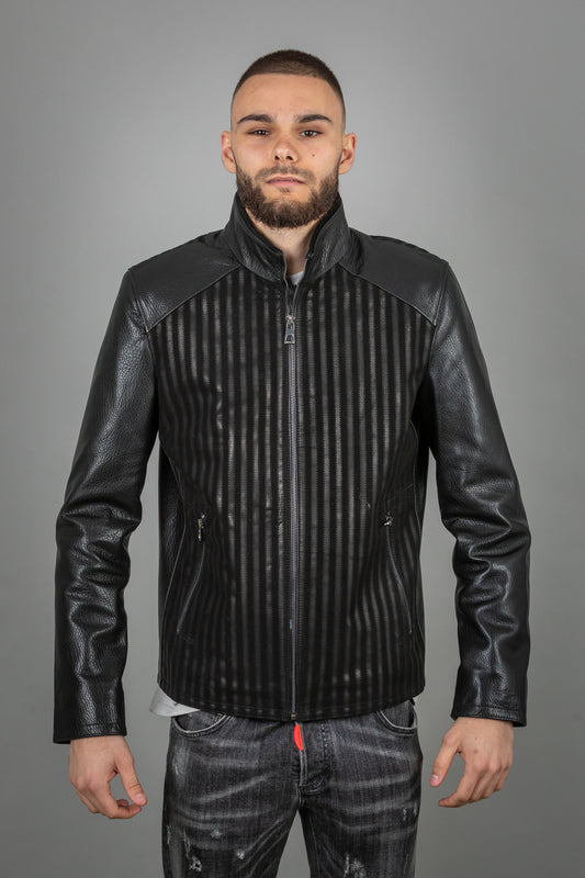 Calf Leather Jacket With Suede Elements