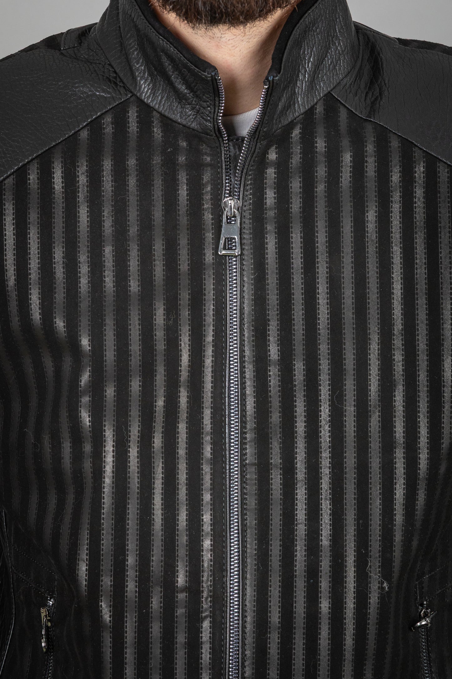 Calf Leather Jacket With Suede Elements