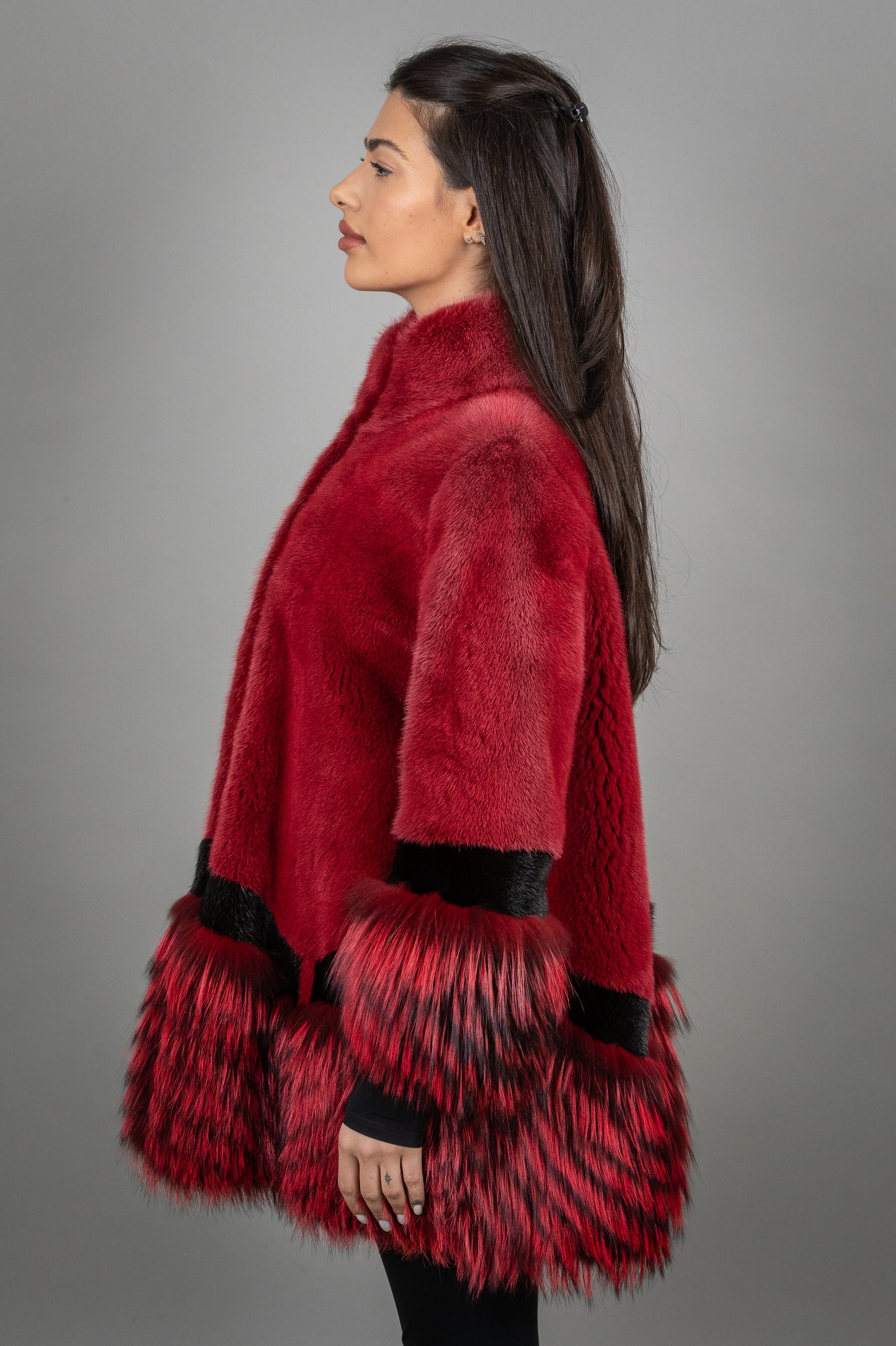 Full Mink With Fox Fur Coat