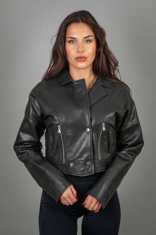 Calf Leather Oversized Jacket