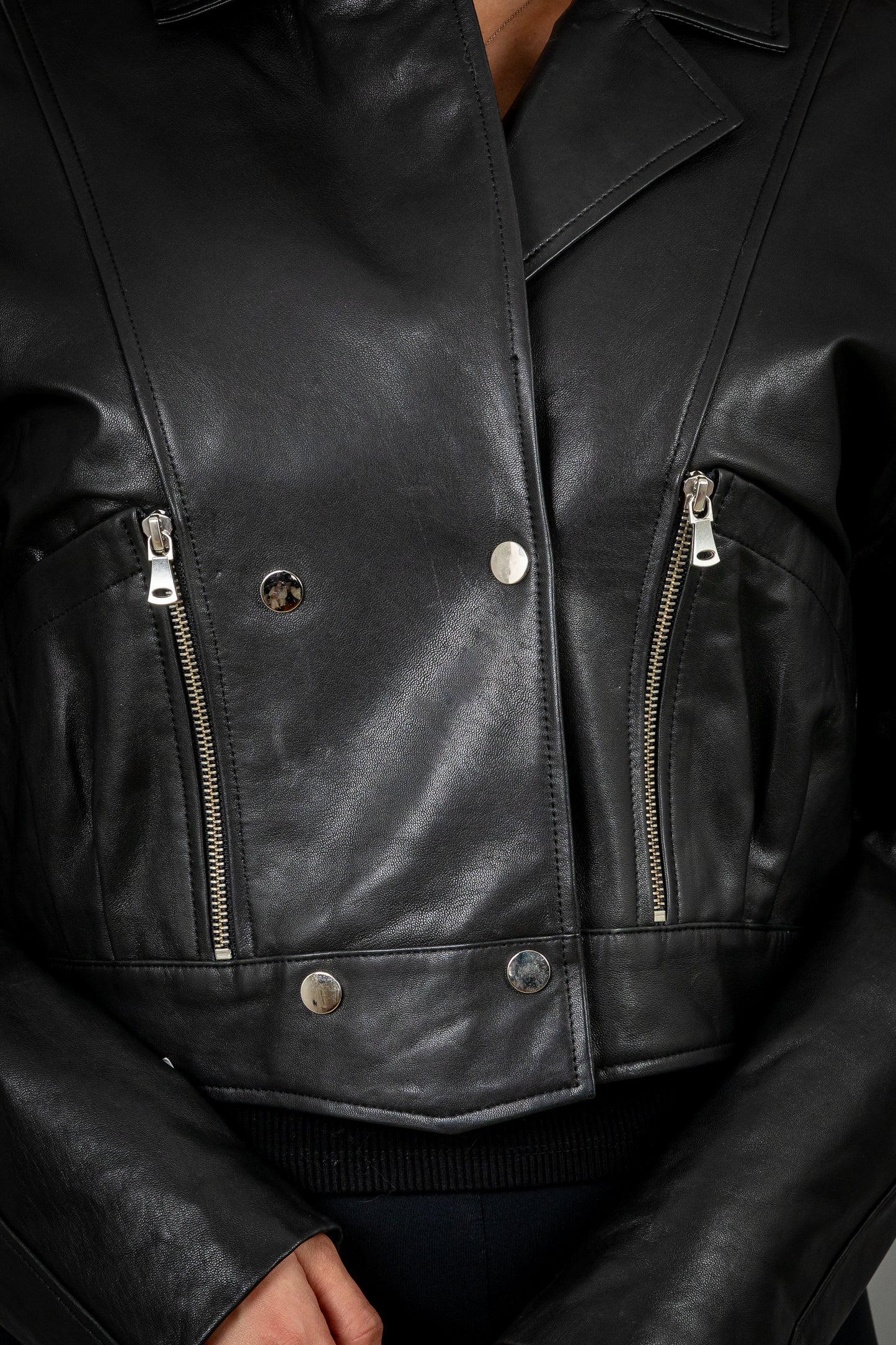 Calf Leather Oversized Jacket