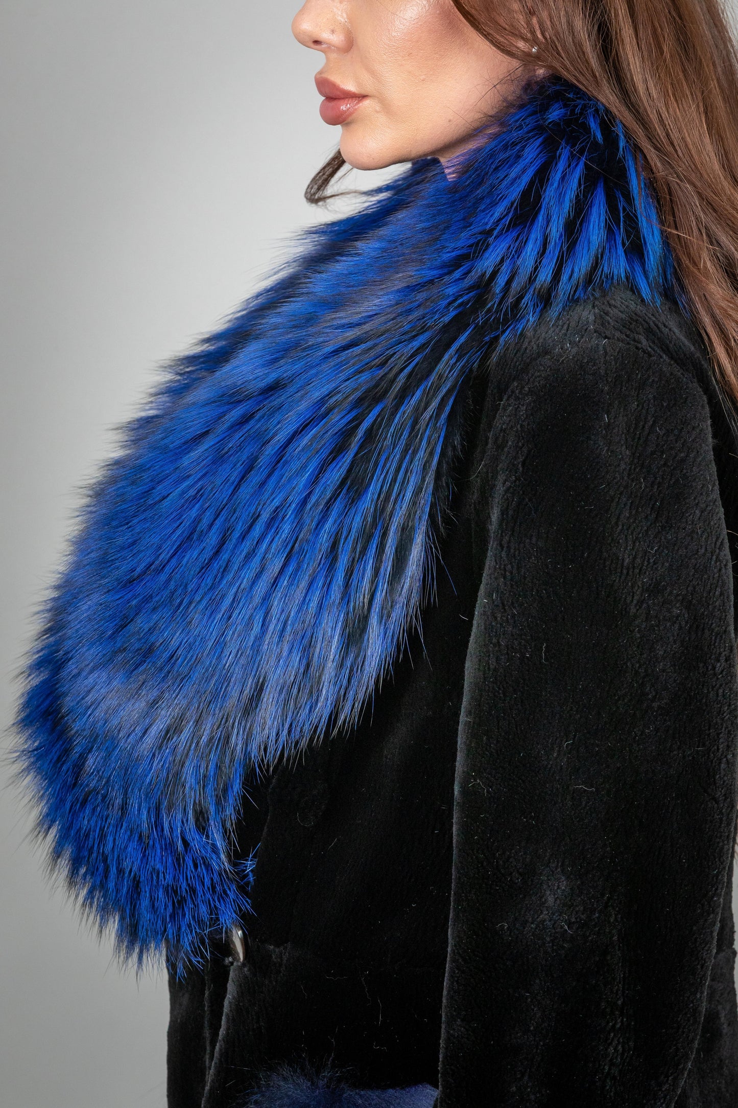 Full Sheared Mink Fur Coat With Fox Detailes