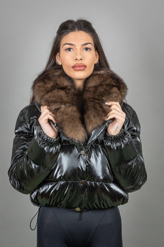 Puffer Jacket With Removable Fox Hoodie