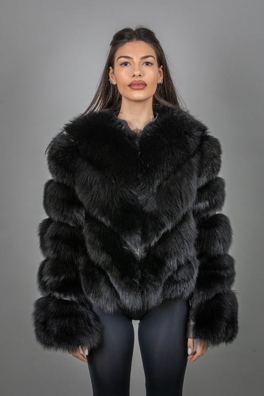 Fox Fur Coat With Removable Sleeves