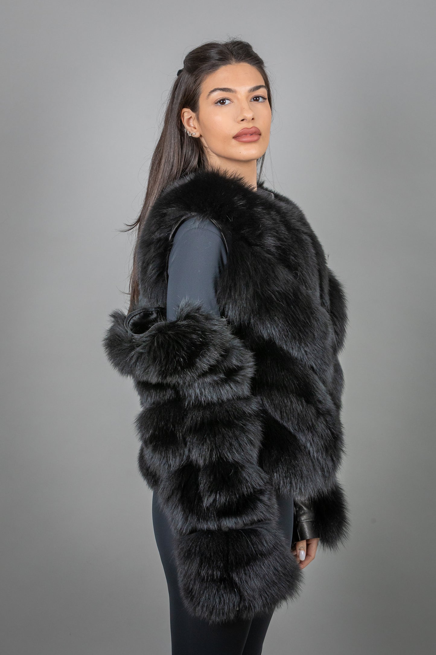Fox Fur Coat With Removable Sleeves