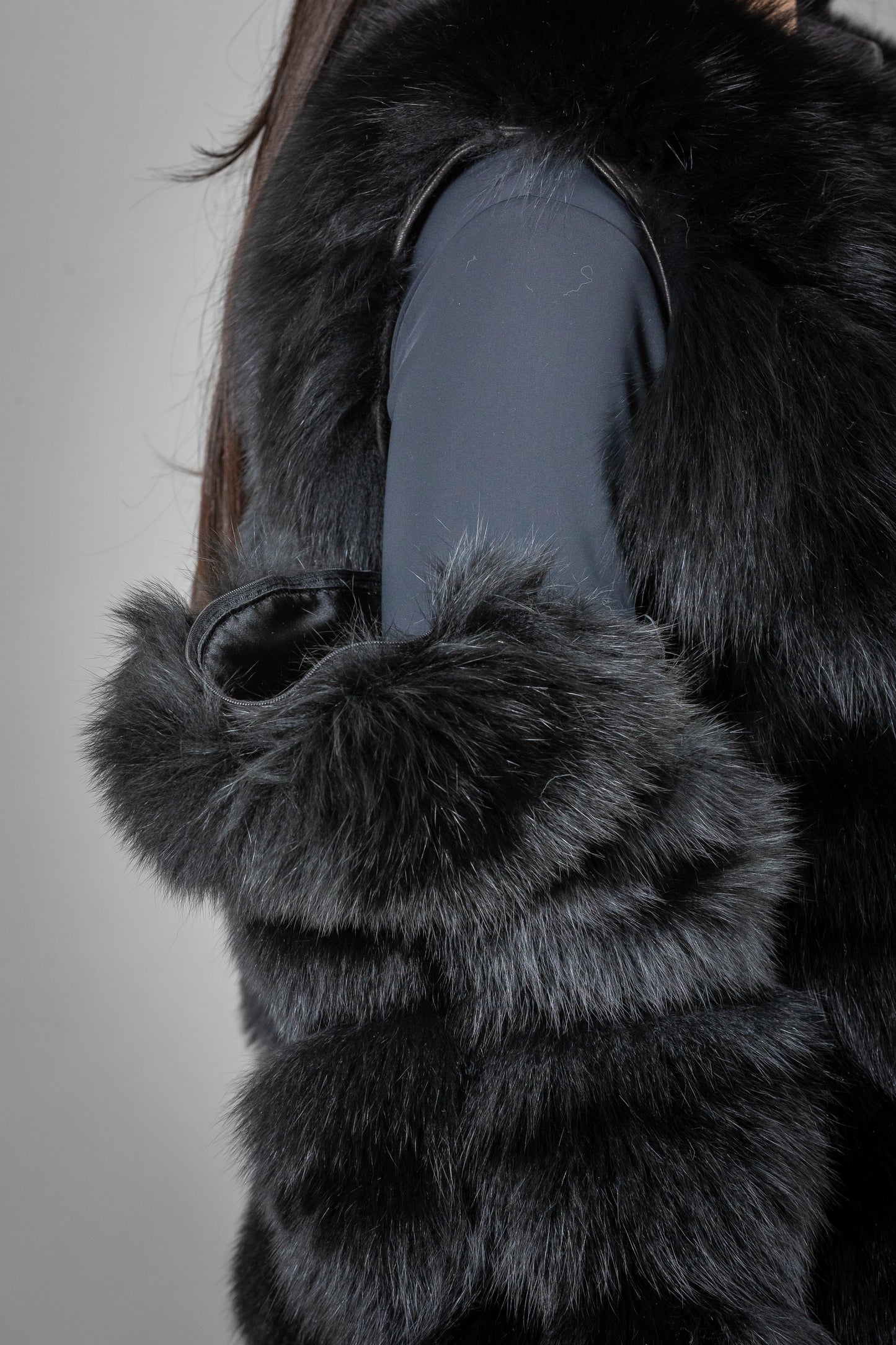 Fox Fur Coat With Removable Sleeves