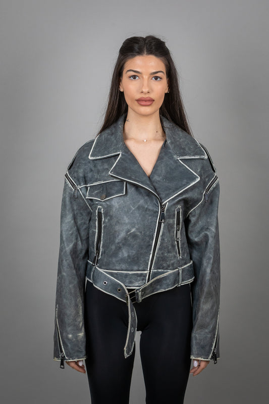 Calf Leather Oversized Leather Jacket