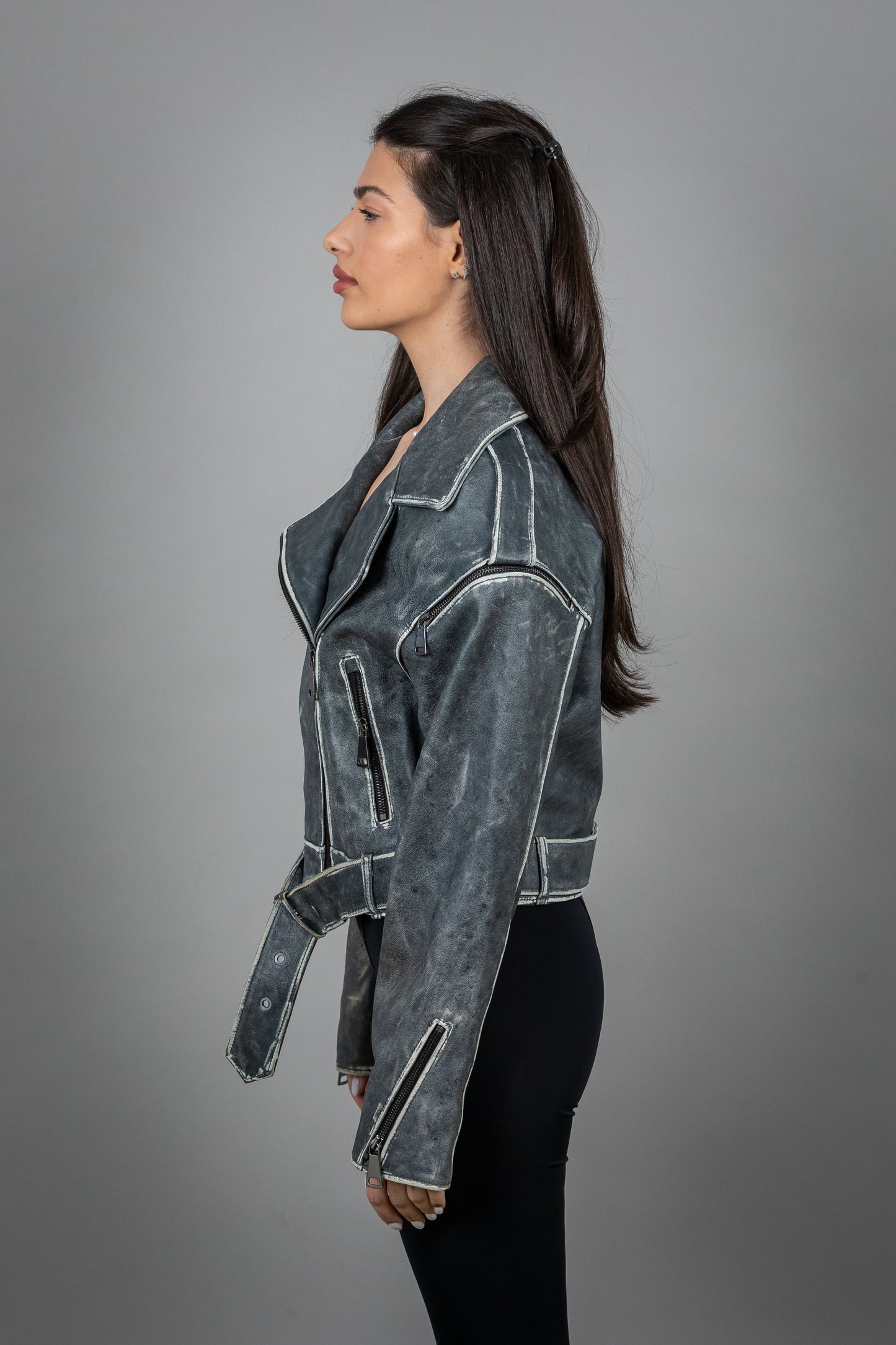 Calf Leather Oversized Leather Jacket