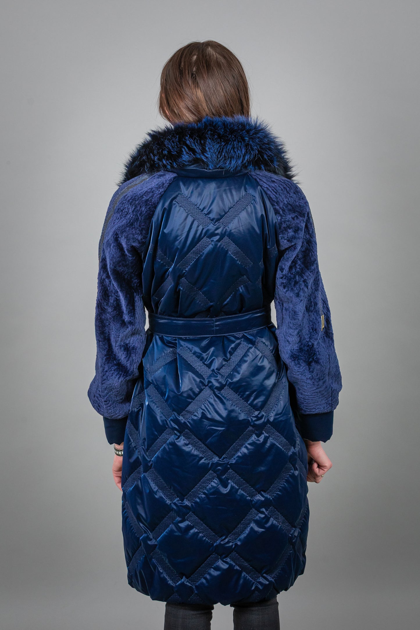 Puffer Jacket With Astrakhan And Fox Fur