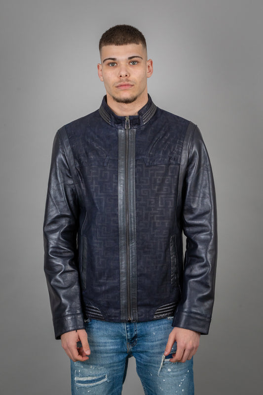 Calf And Pressed Leather Jacket