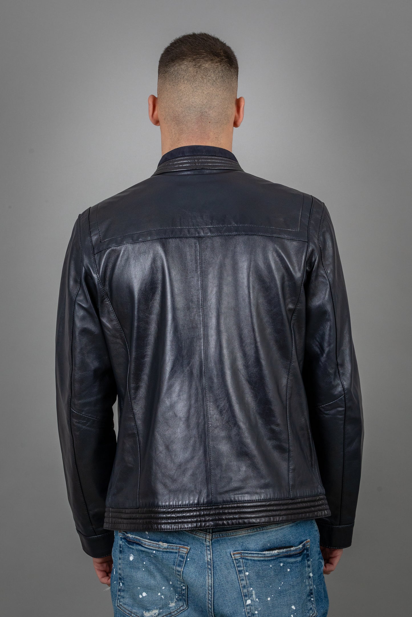 Calf And Pressed Leather Jacket