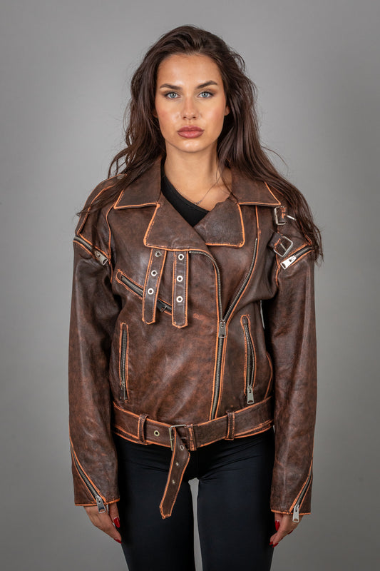 Oversized Calf Leather Jacket