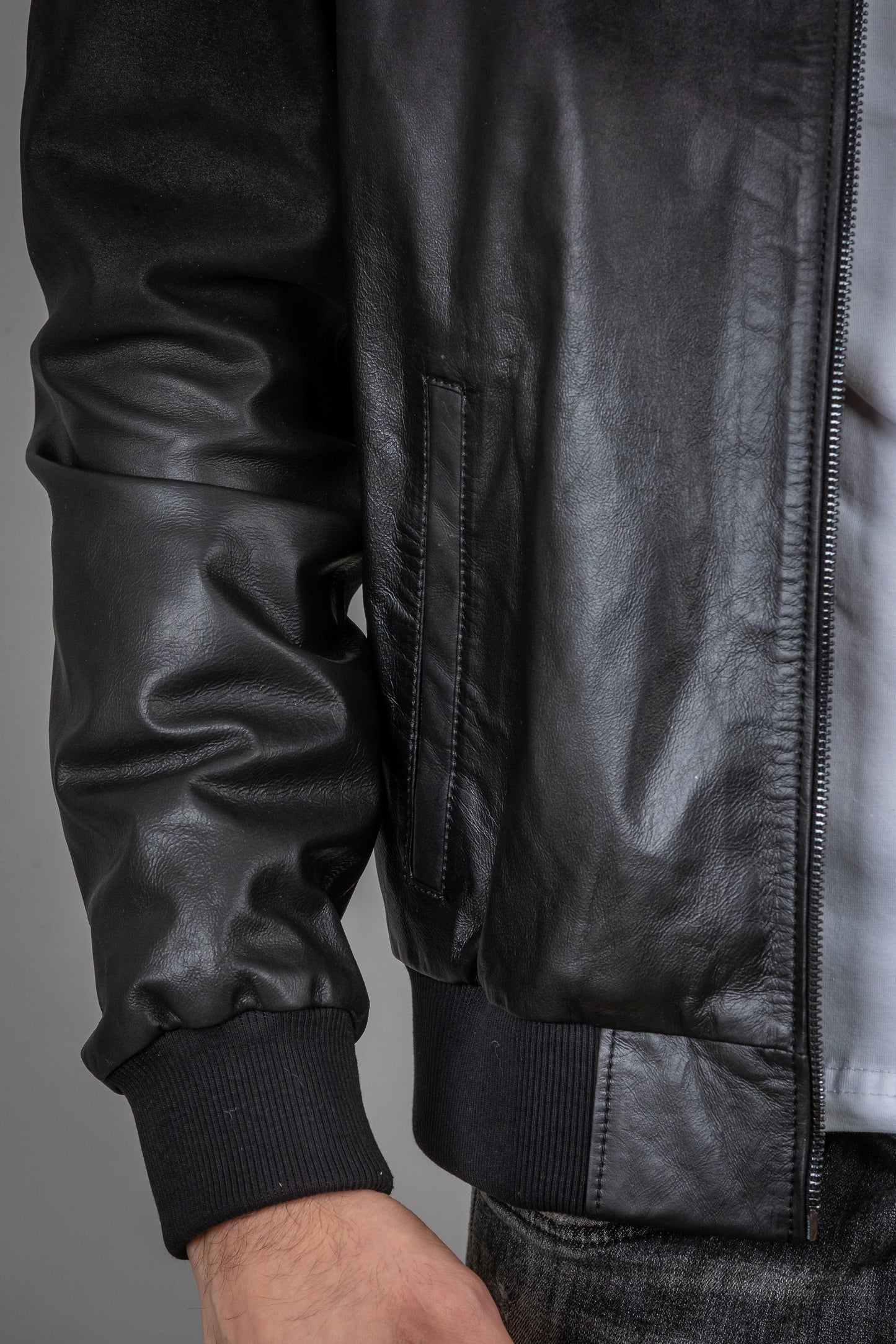 Calf Leather Jacket Fading From Suede to Normal Leather