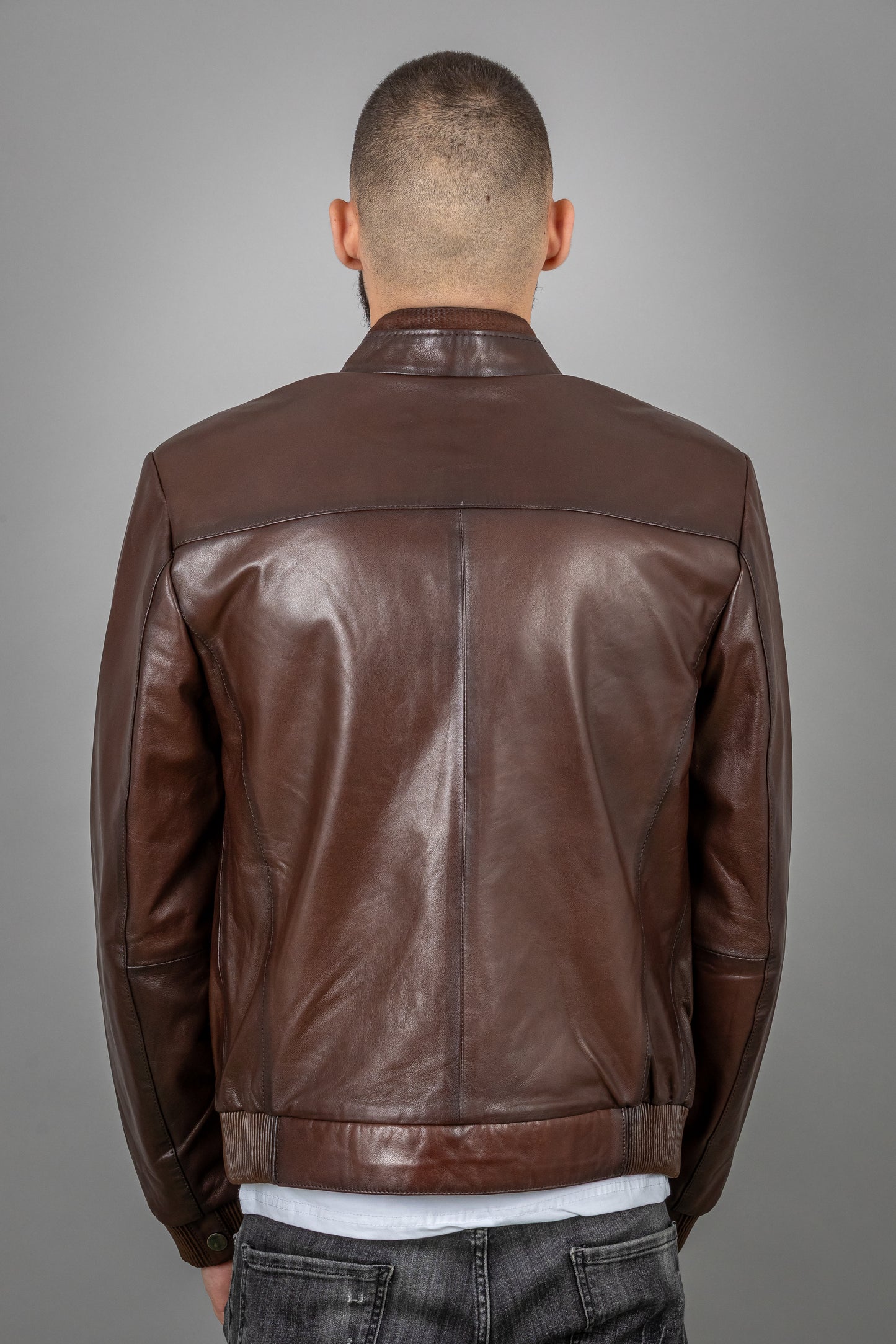 Calf And Pressed Leather Jacket