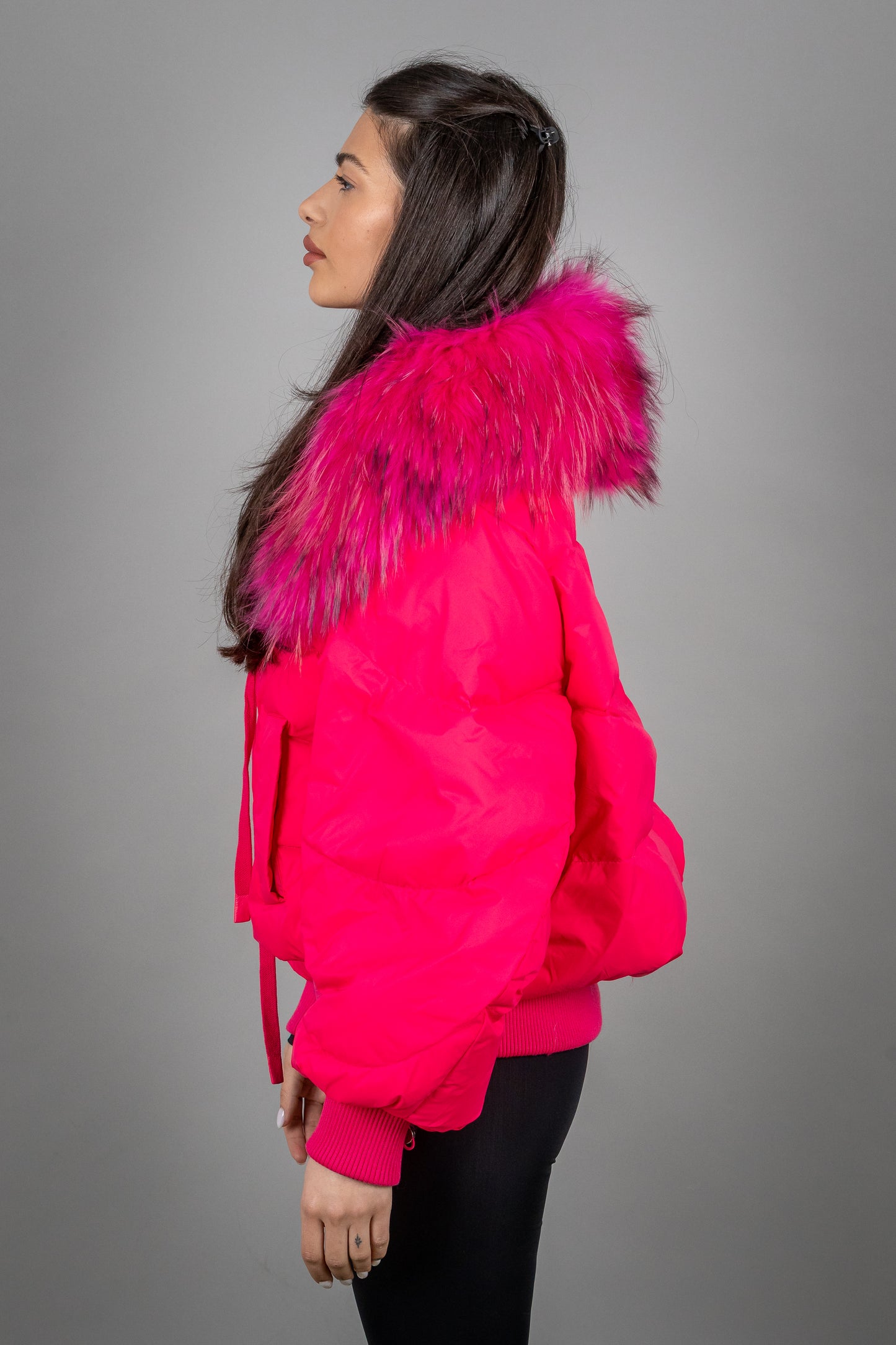 Puffer Jacket With Fox Fur