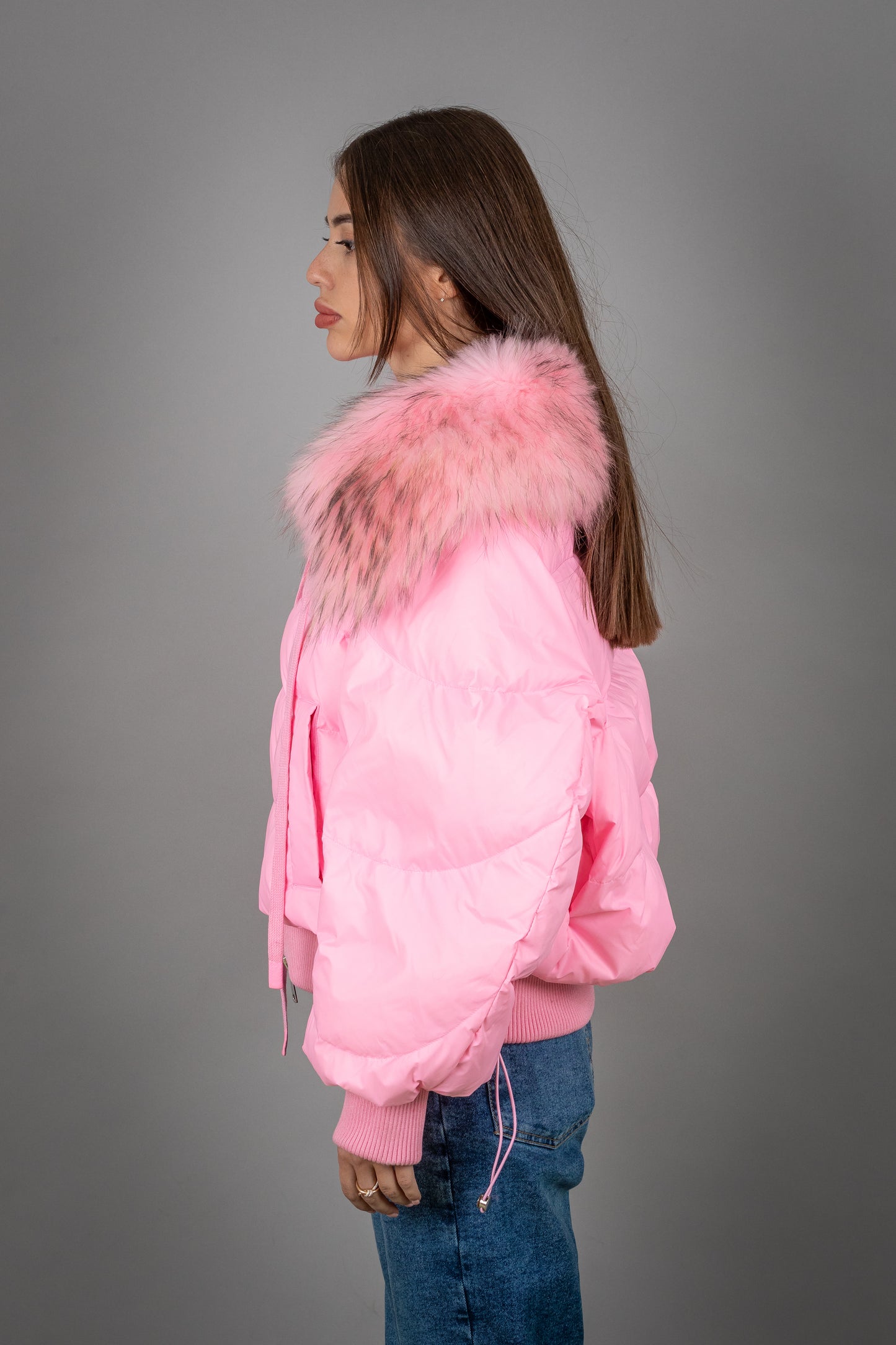 Puffer Jacket With Fox Fur