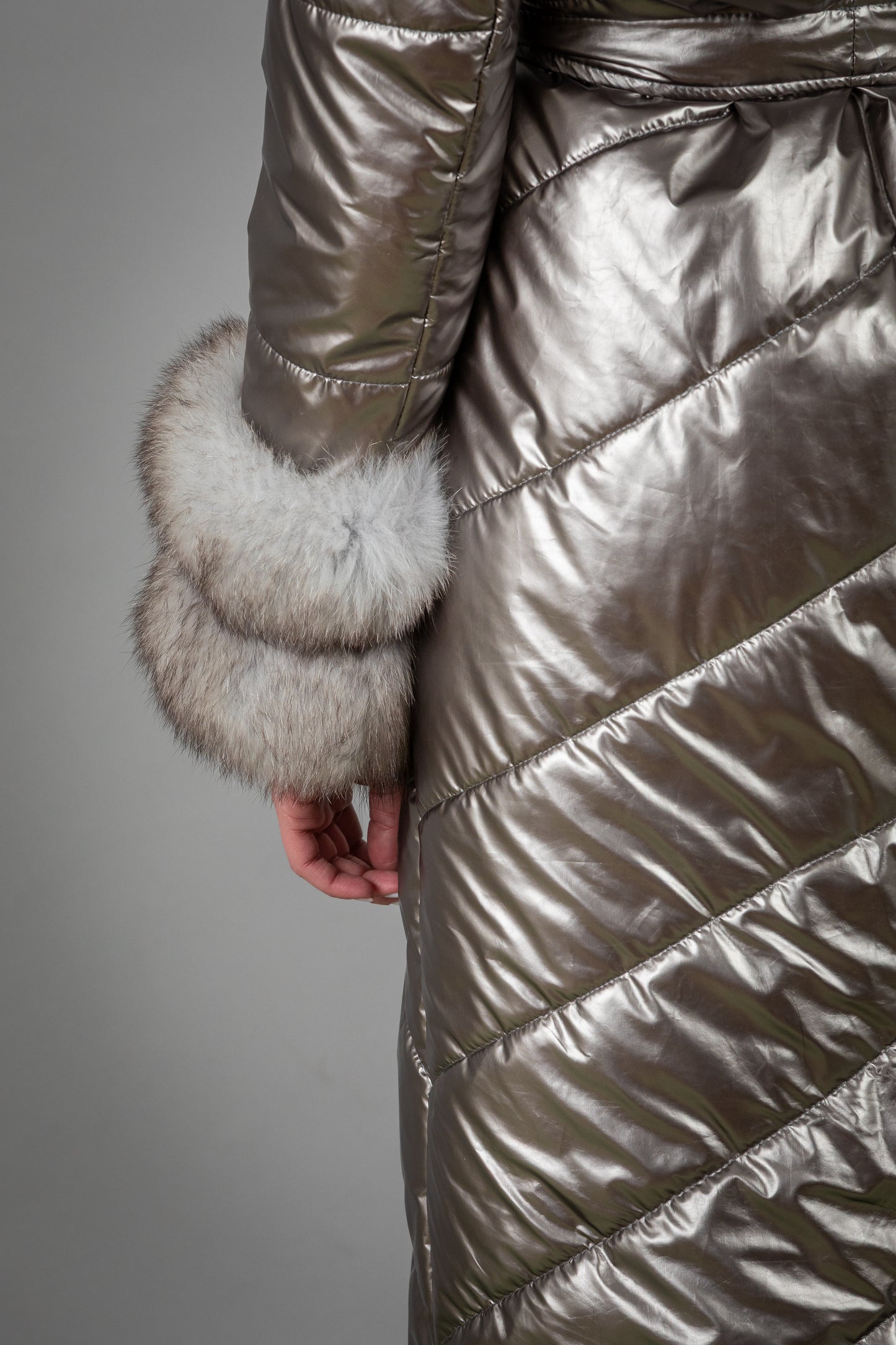Puffer Jacket With Fox Details On Collar And Sleeves