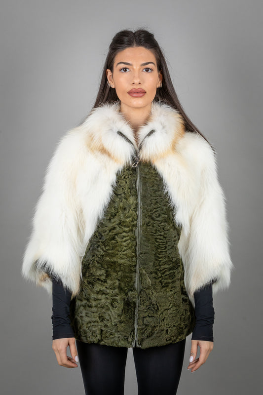 Astrakhan Coat With Fox Fur Sleeves