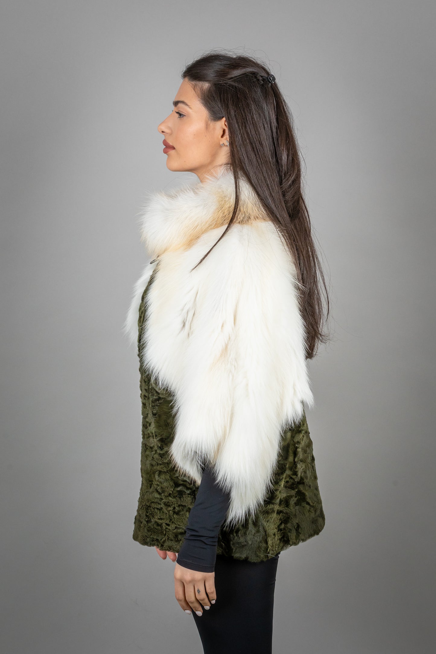 Astrakhan Coat With Fox Fur Sleeves