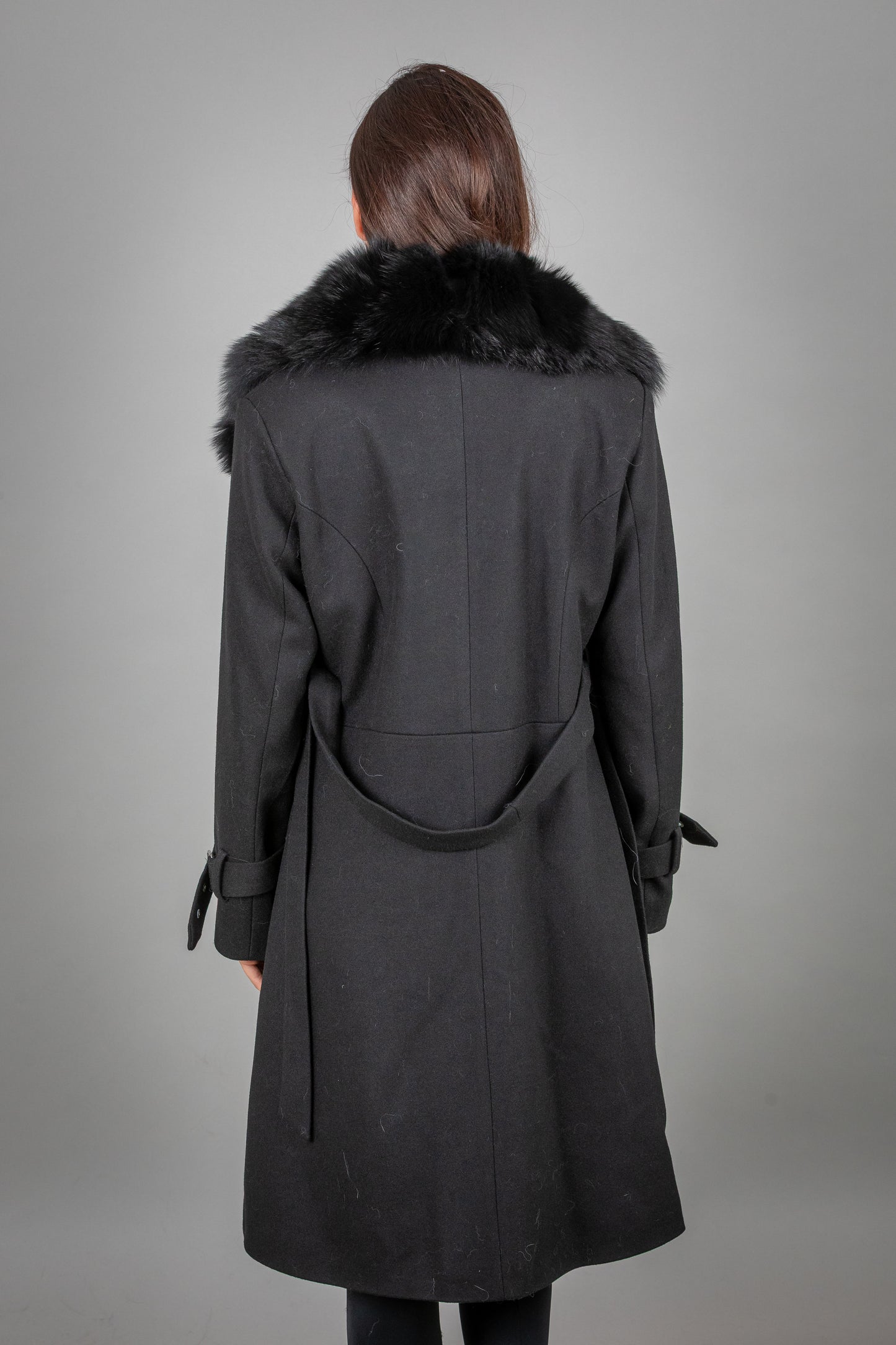 Cashmere Coat With Fox Fur Collar