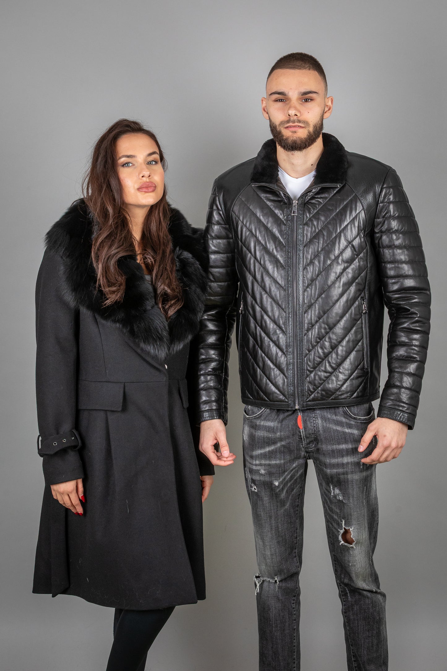 Cashmere Coat With Fox Fur Collar