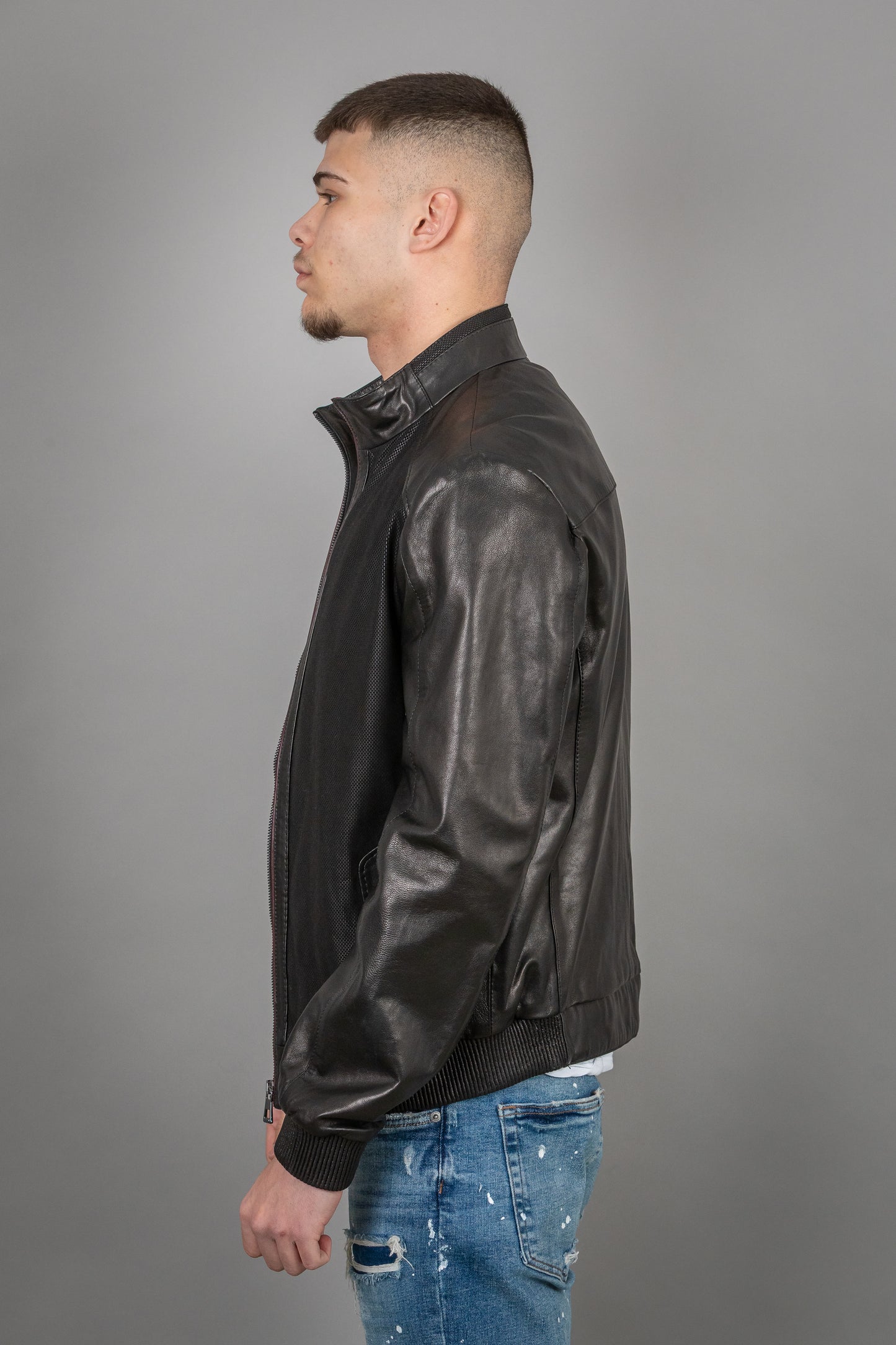 Lamb Pressed Leather & Lamb Smooth Leather Jacket