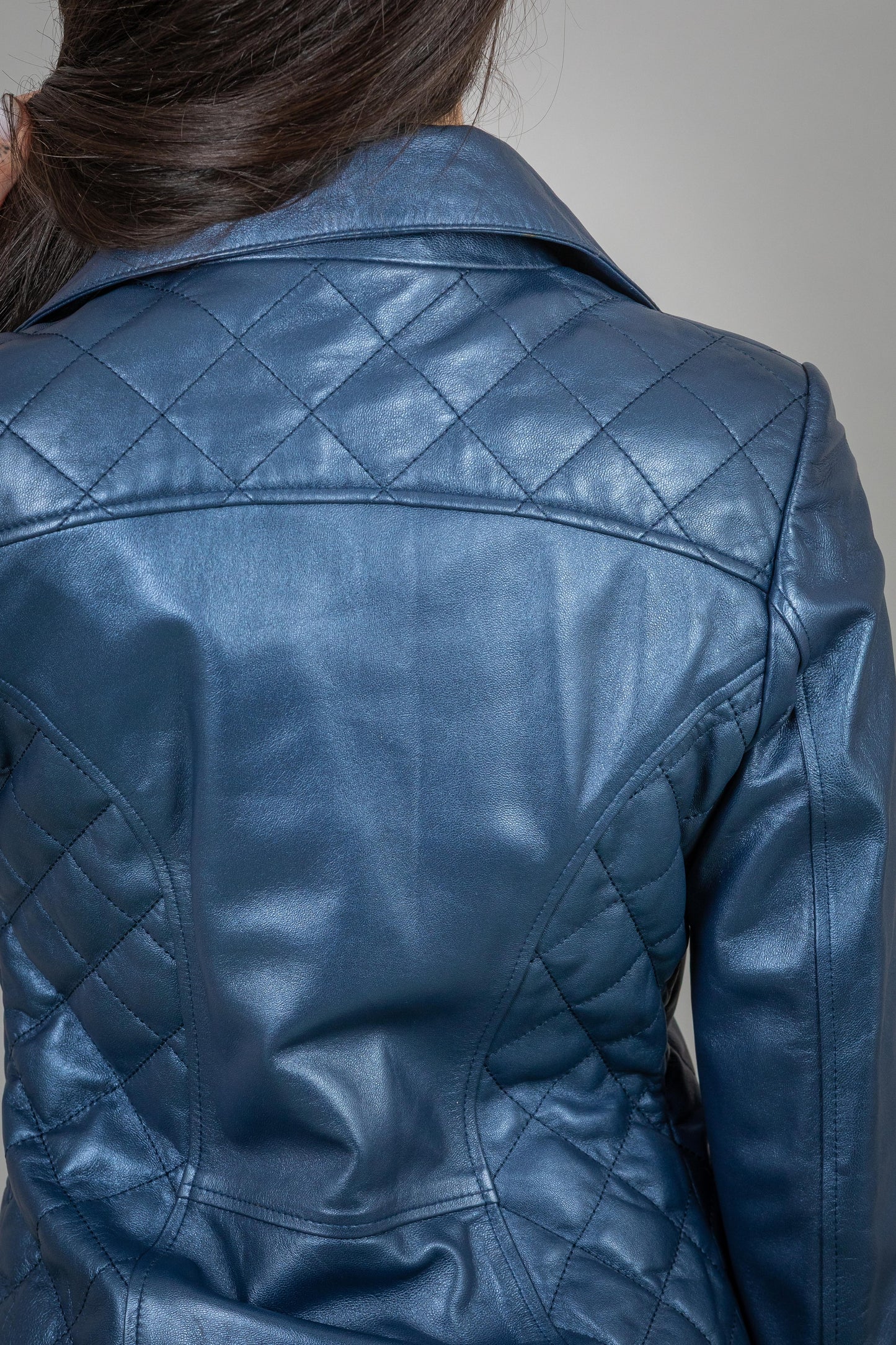 Calf Leather Jacket Pearl Blue