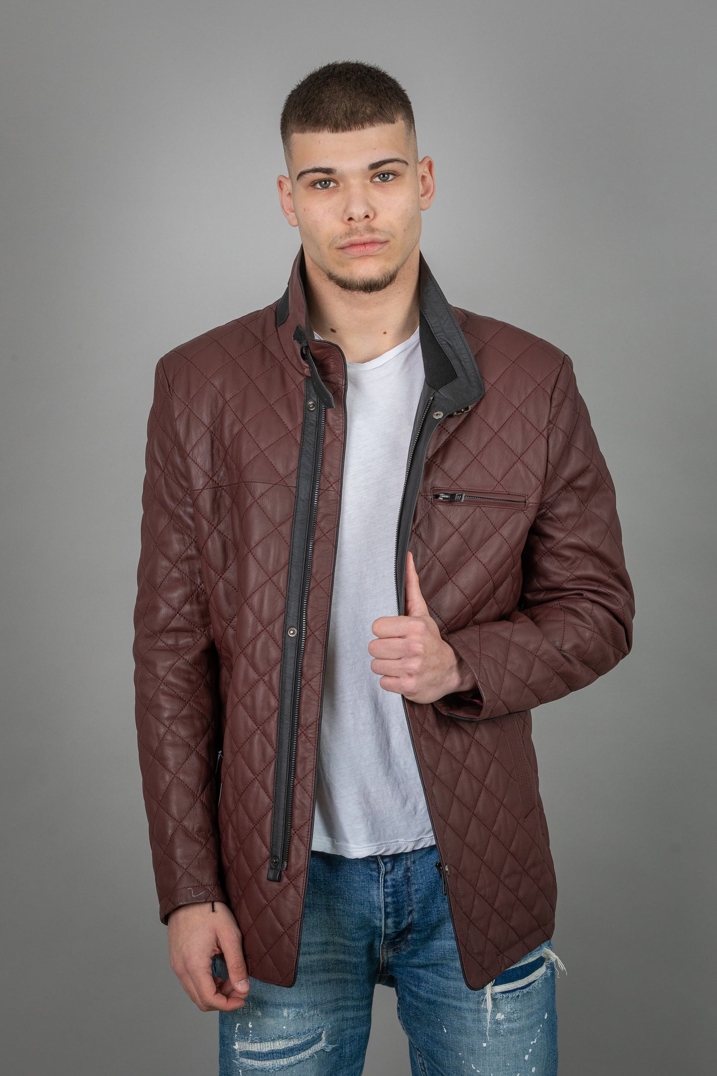 Lamb Burgundy Leather Jacket