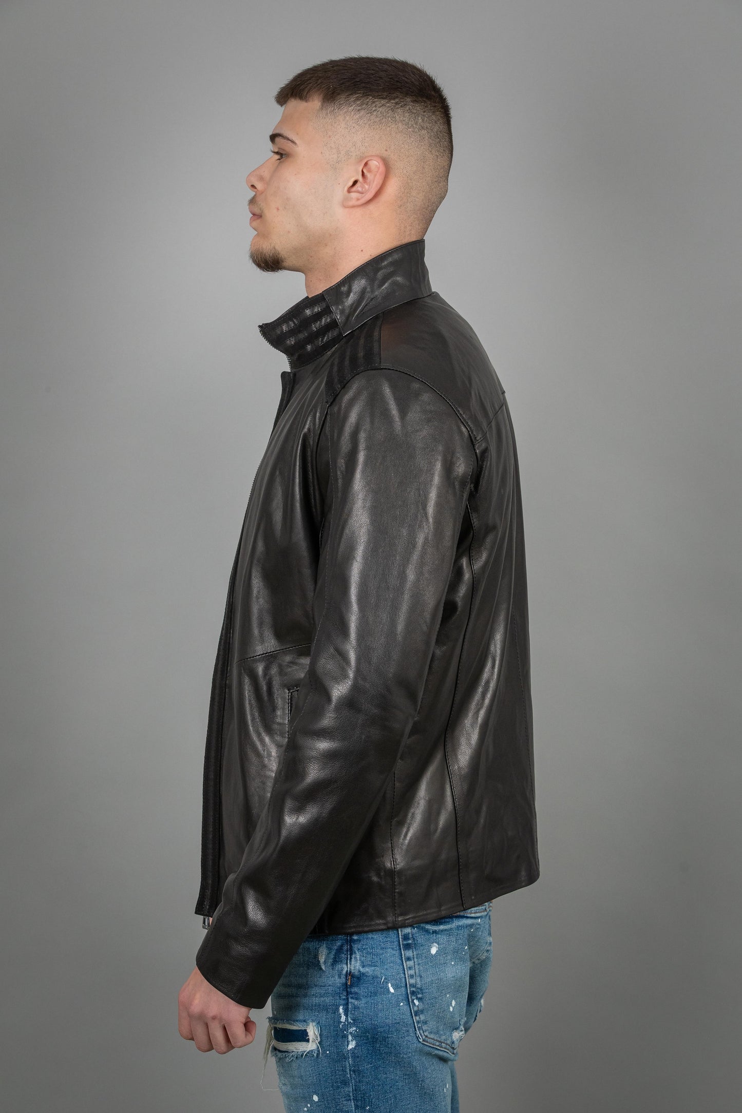 Calf Leather Jacket With Suede Elements