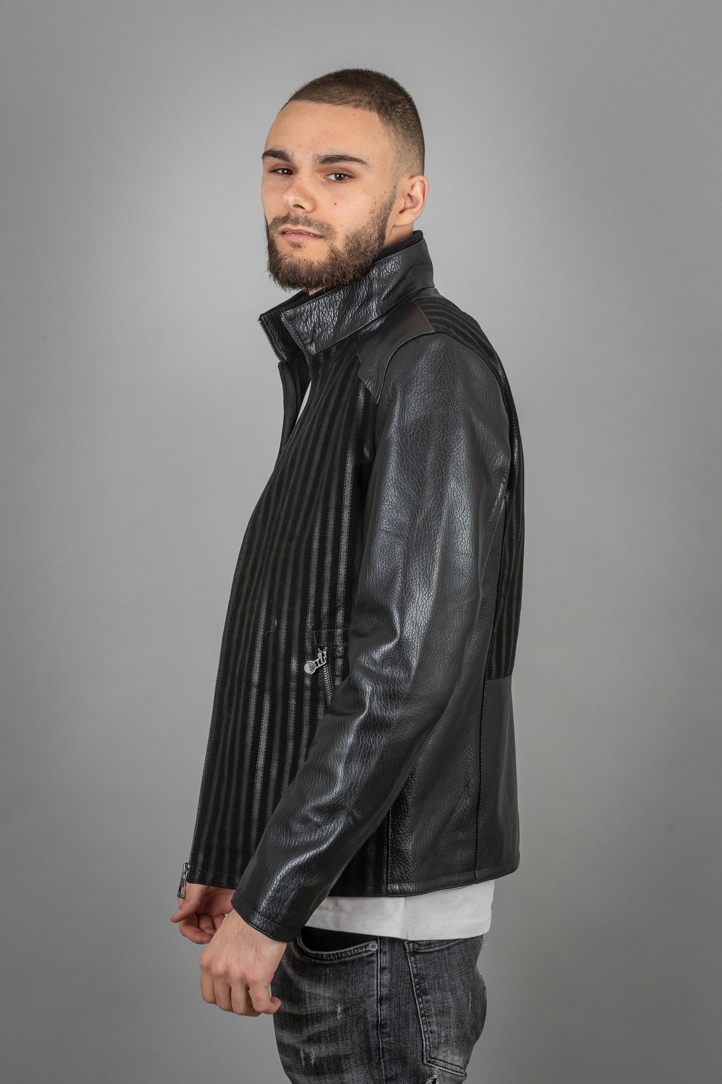 Calf Leather Jacket With Suede Elements