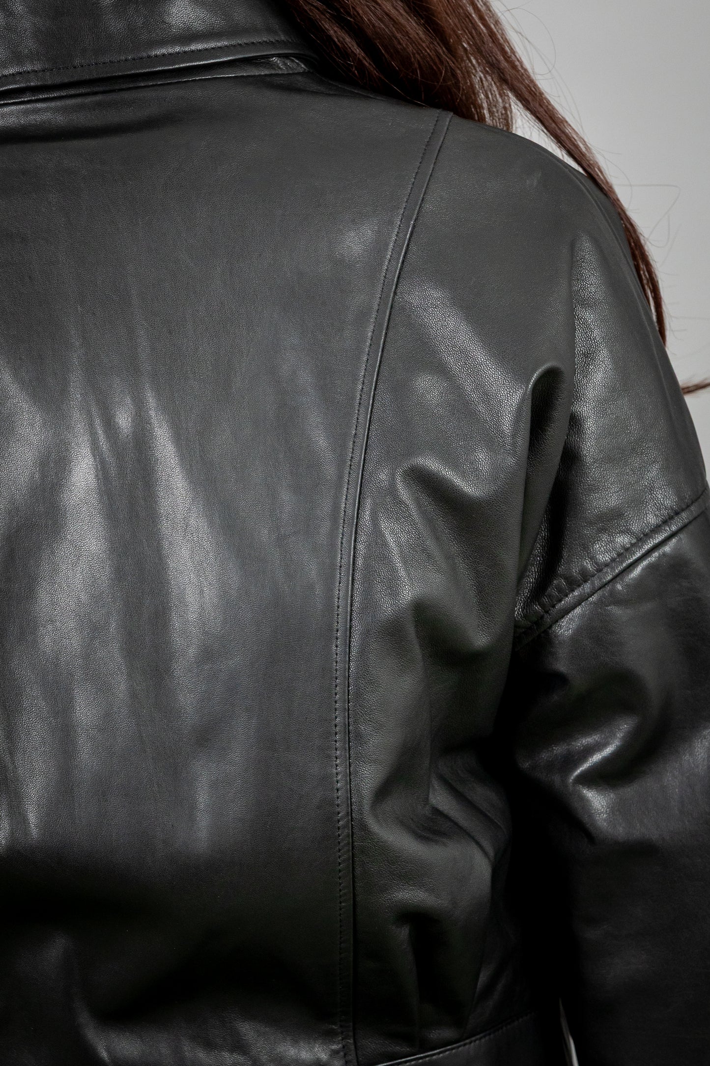 Calf Leather Oversized Jacket