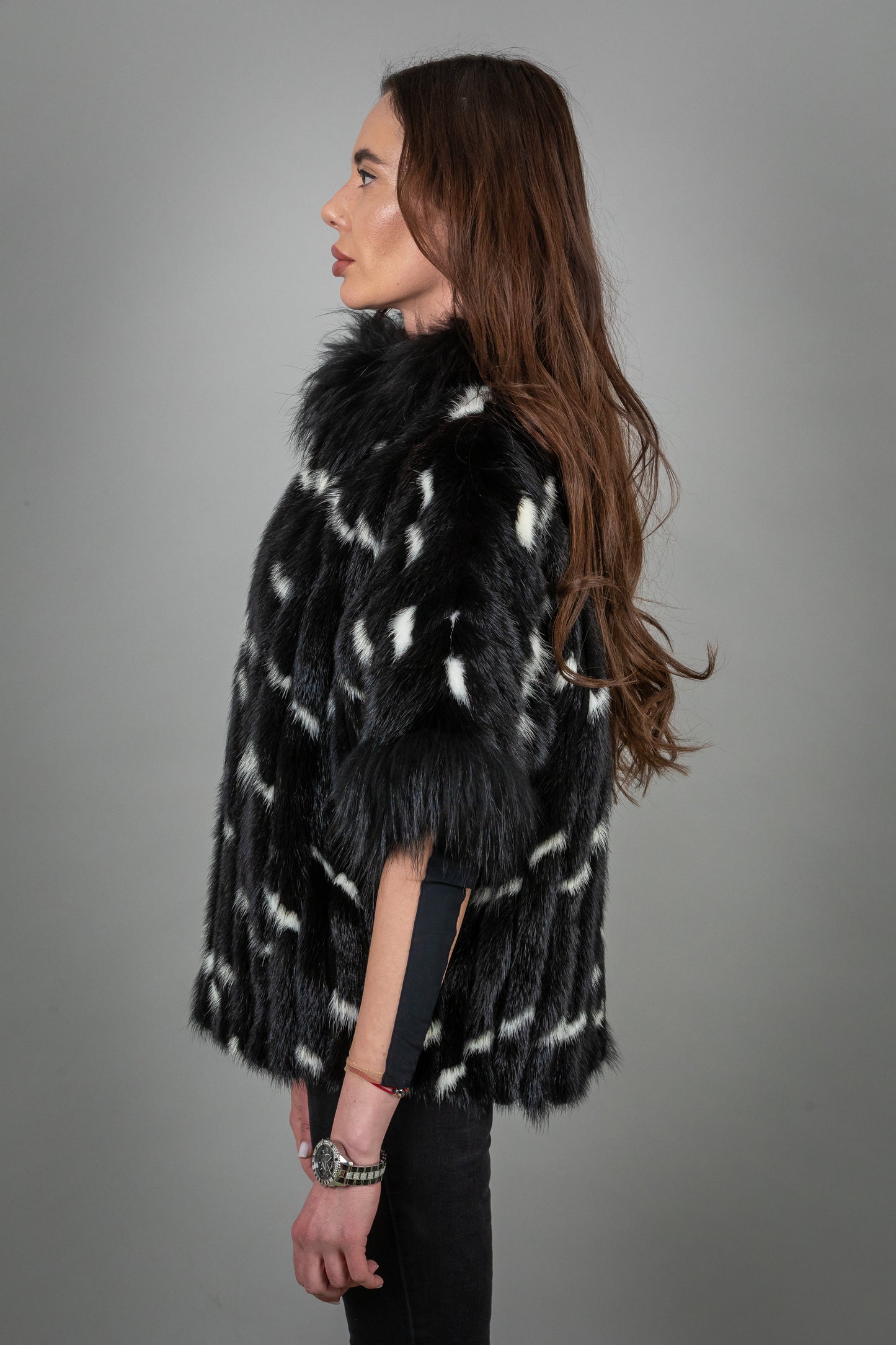 Mink Fur Coat With Fox Fur Details