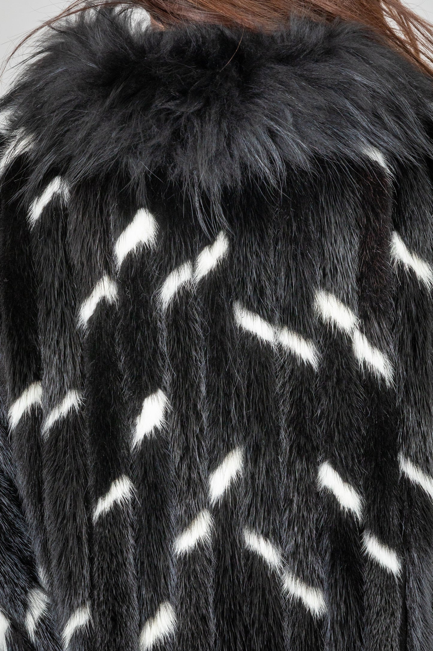 Mink Fur Coat With Fox Fur Details