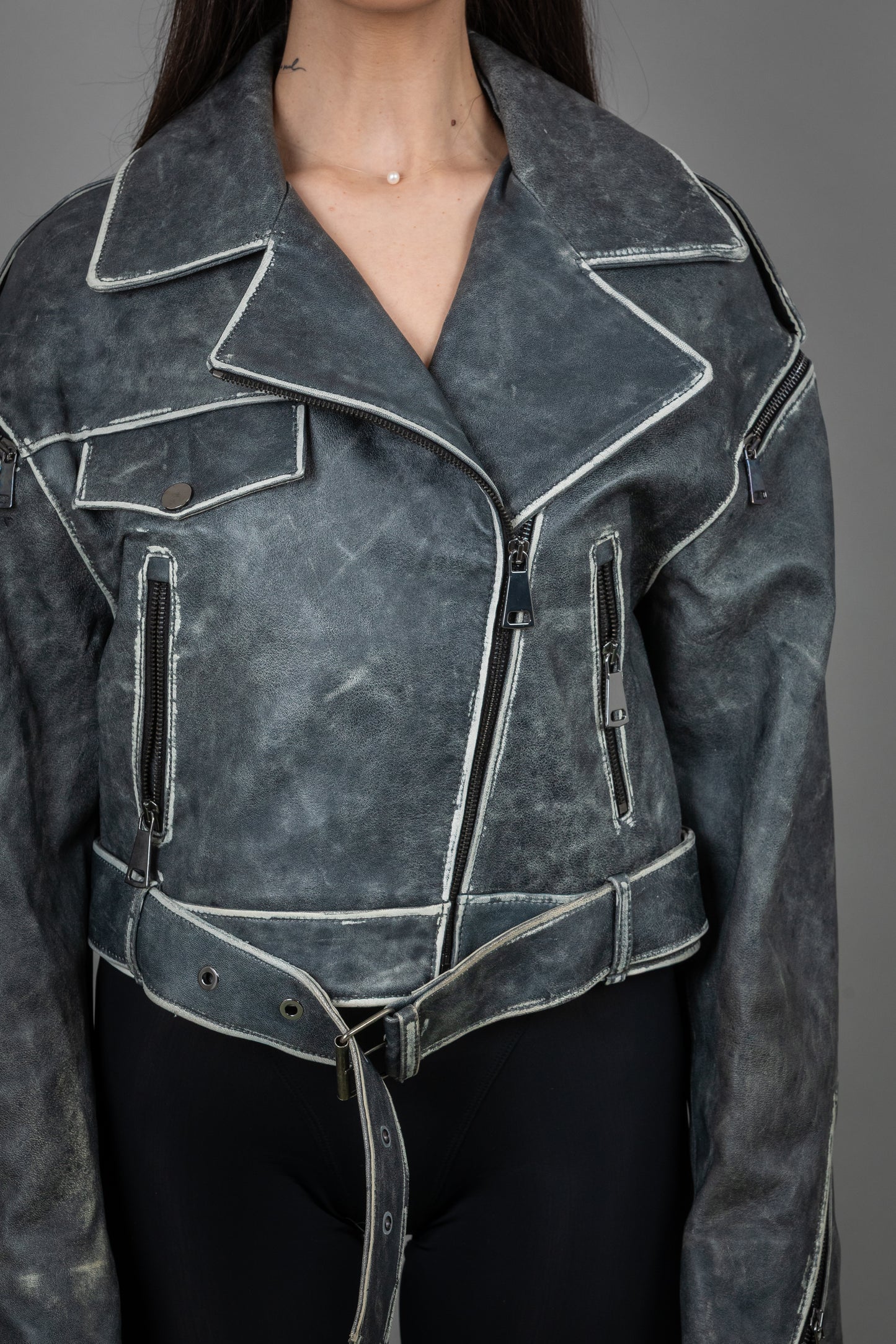Calf Leather Oversized Leather Jacket