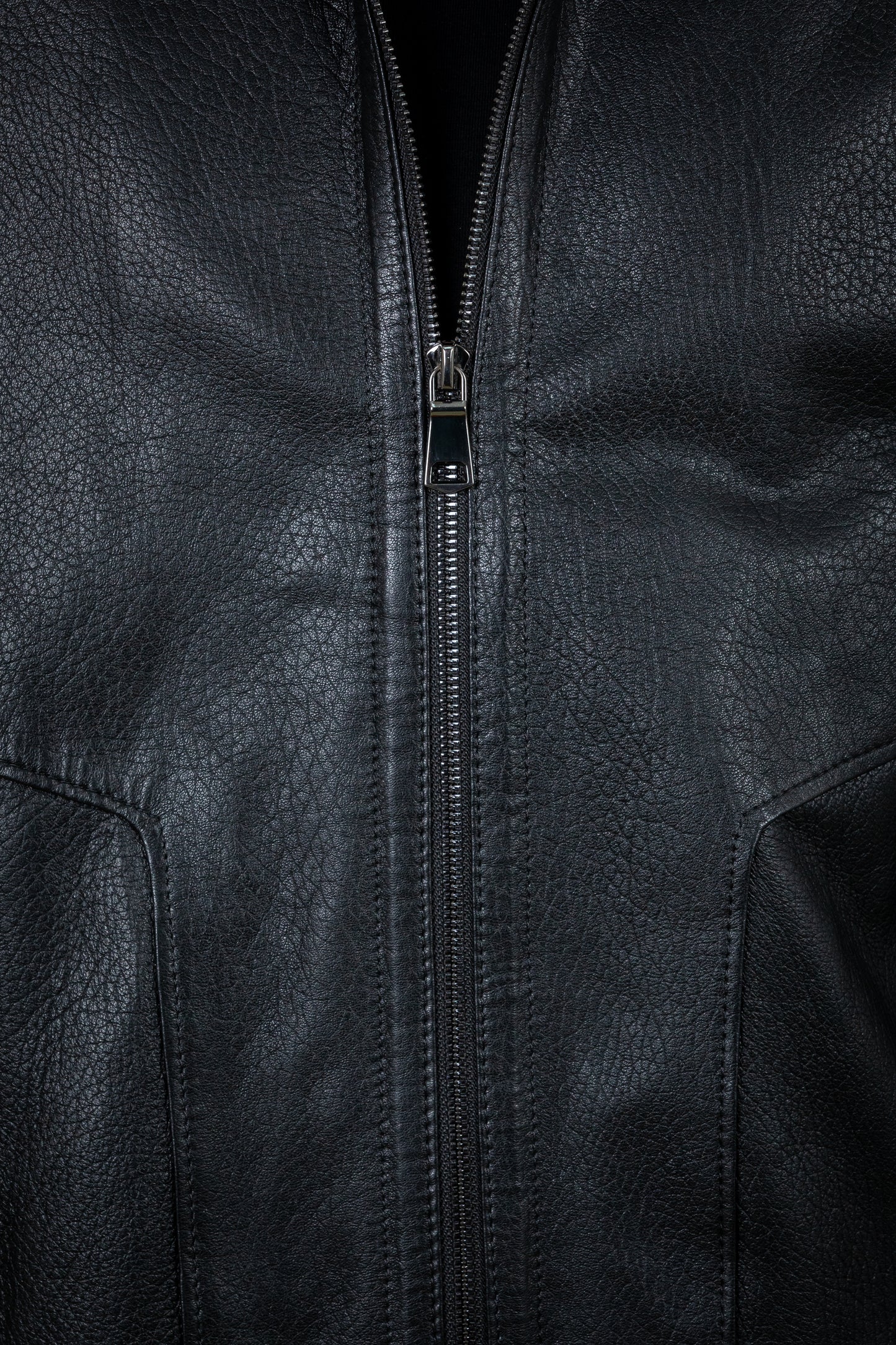 Calf Leather Bomber Jacket With Removable Hoodie