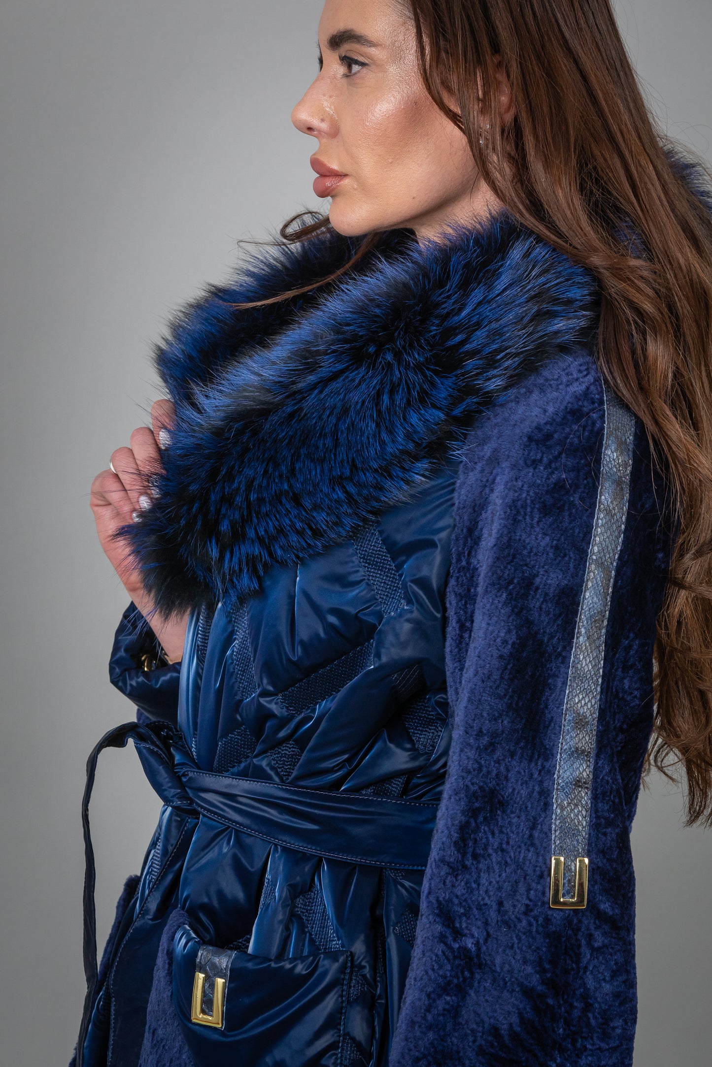 Puffer Jacket With Astrakhan And Fox Fur