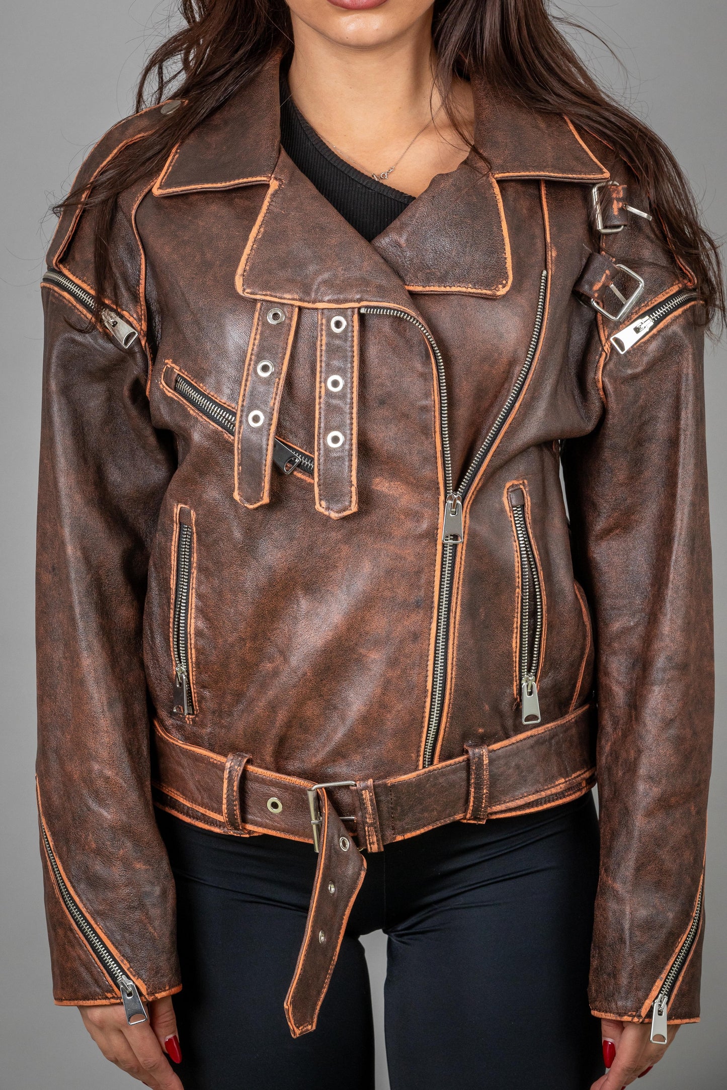 Oversized Calf Leather Jacket